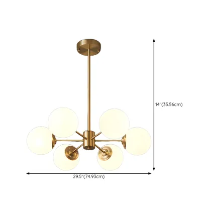 Modern Sputnik Chandelier Gold Metal Living Room Light #size