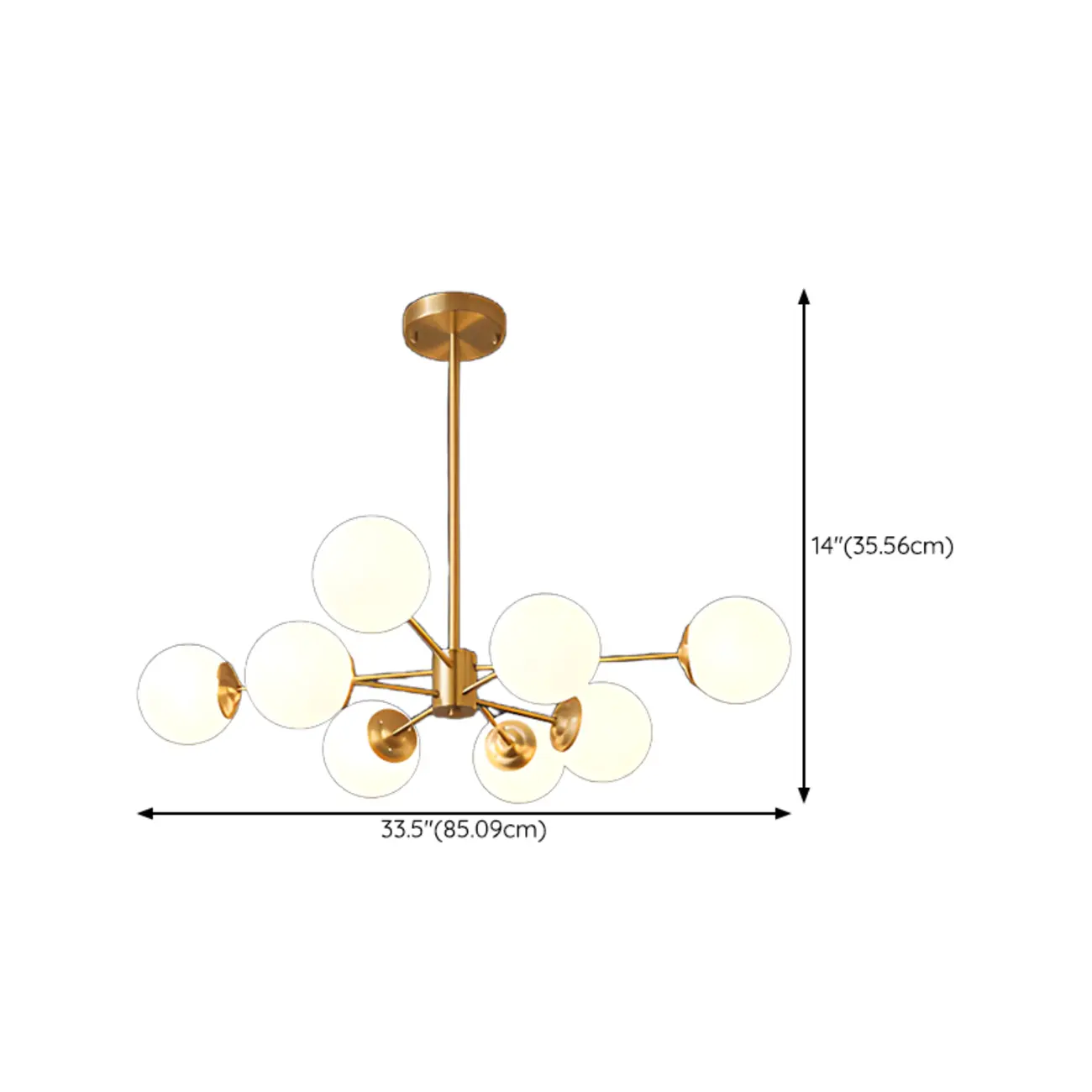 Modern Sputnik Chandelier Gold Metal Living Room Light Image - 21 | homeyfad