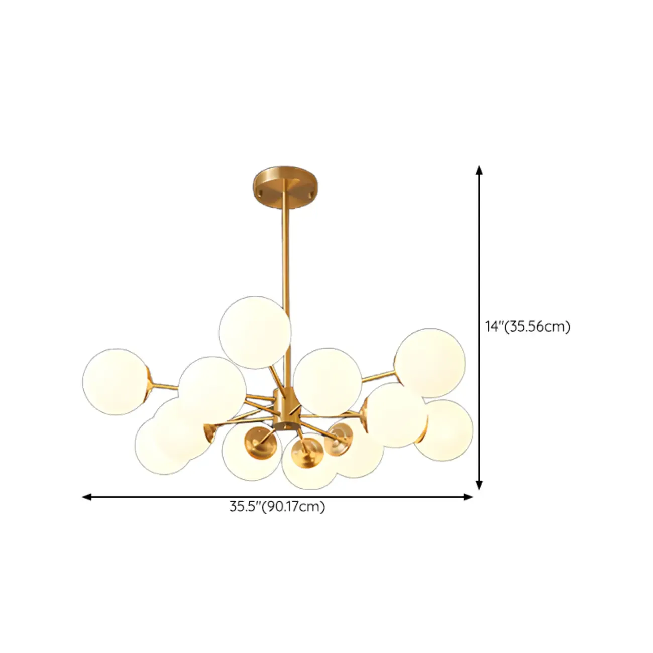Modern Sputnik Chandelier Gold Metal Living Room Light Image - 22
