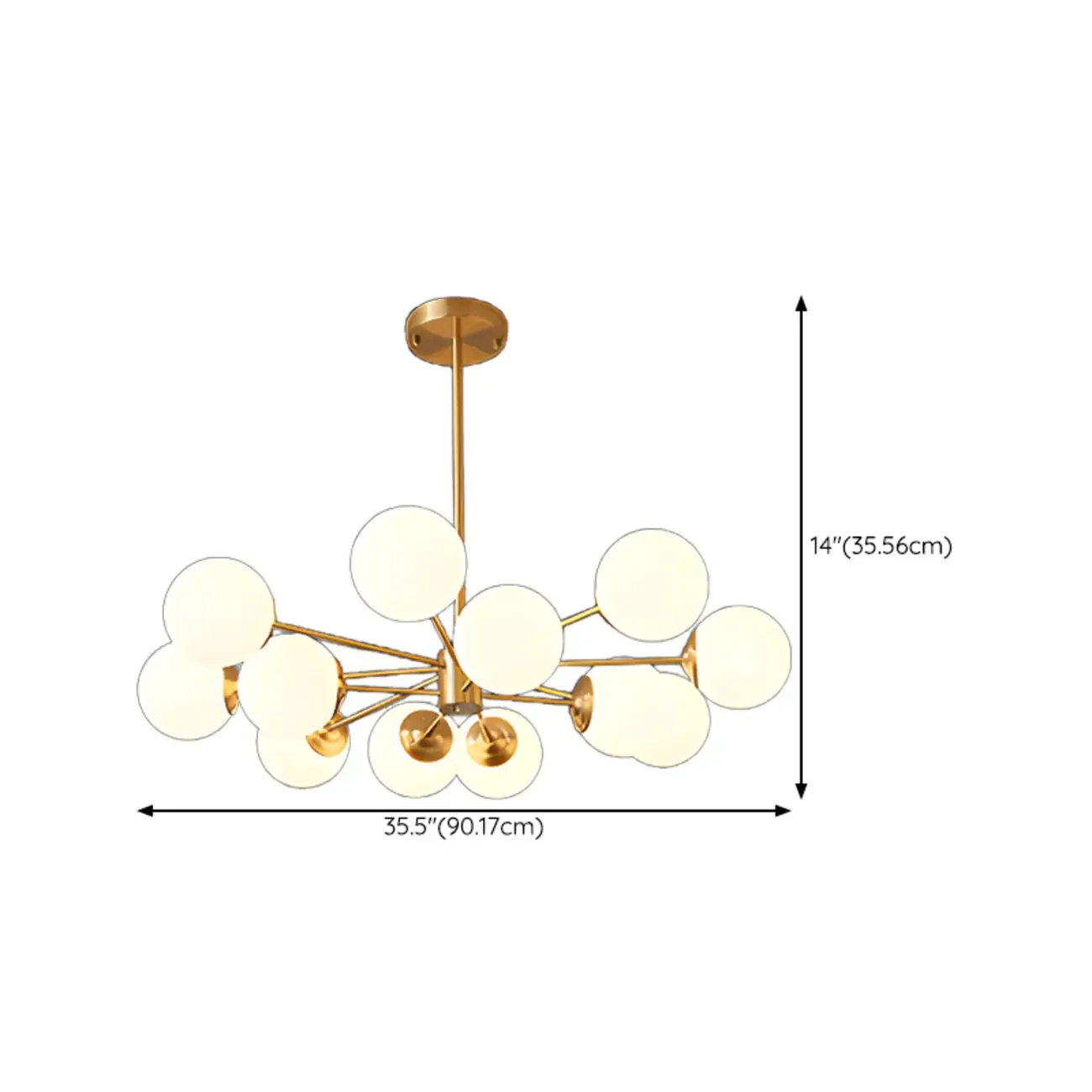 Modern Sputnik Chandelier Gold Metal Living Room Light Image - 23