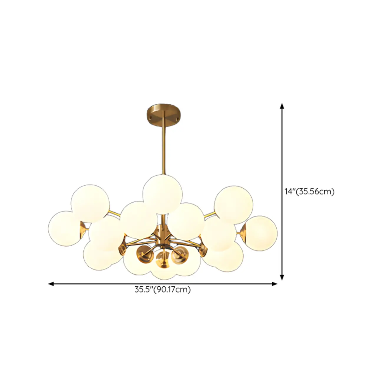 Modern Sputnik Chandelier Gold Metal Living Room Light Image - 24 | homeyfad