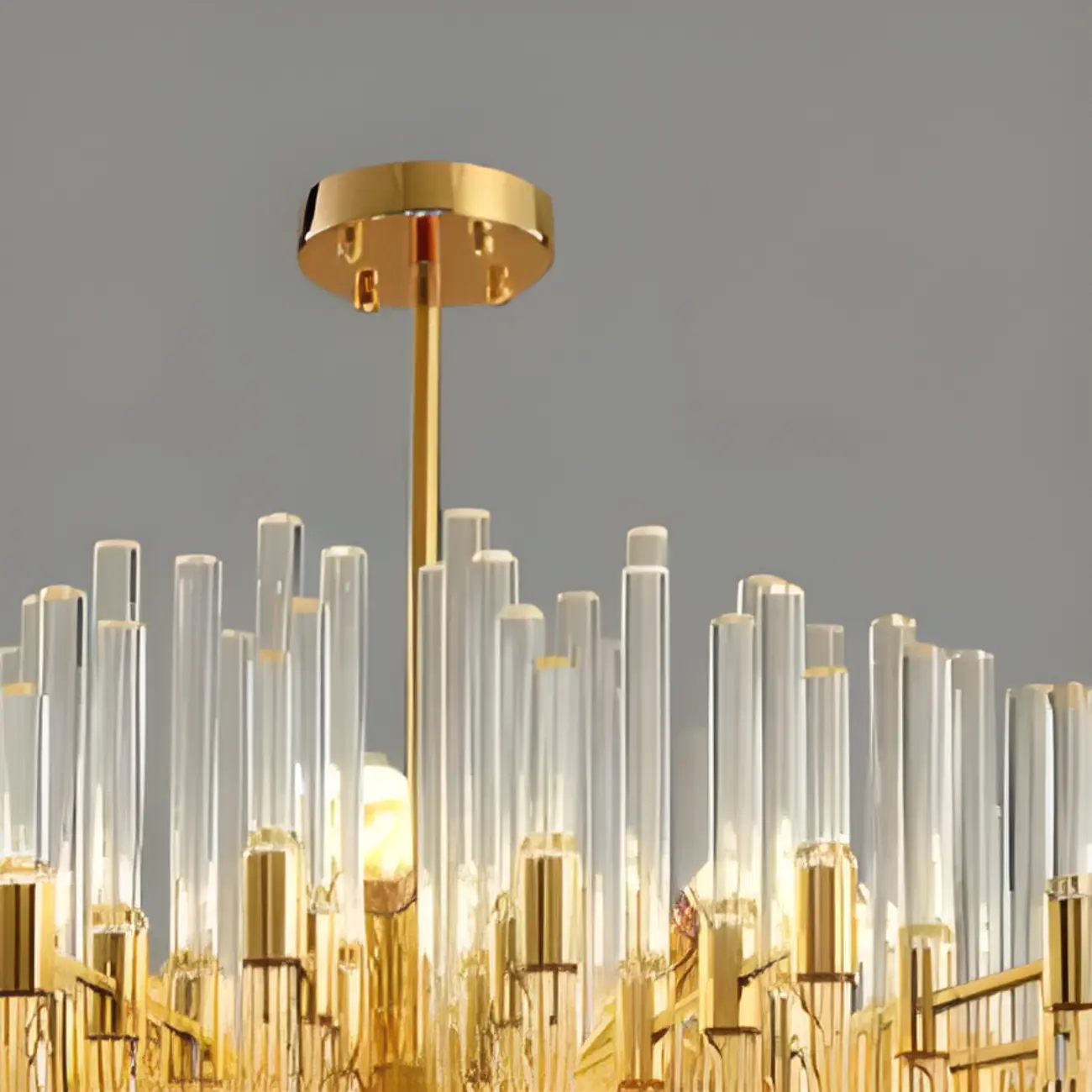 Modern Crystal Chandelier with Gold Finish for Living Room Image - 4 | homeyfad