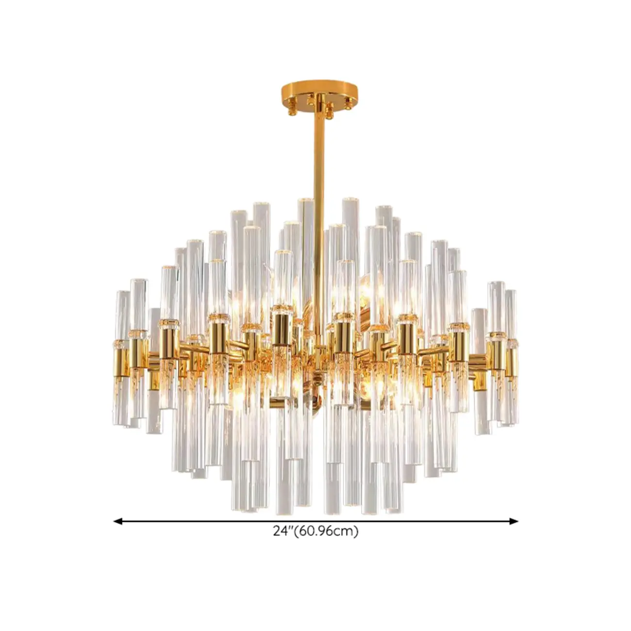 Modern Crystal Chandelier with Gold Finish for Living Room #size | homeyfad