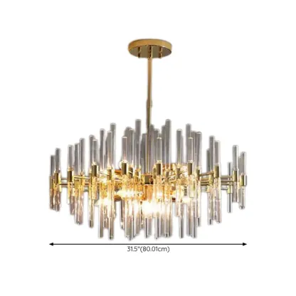 Modern Crystal Chandelier with Gold Finish for Living Room Image - 10