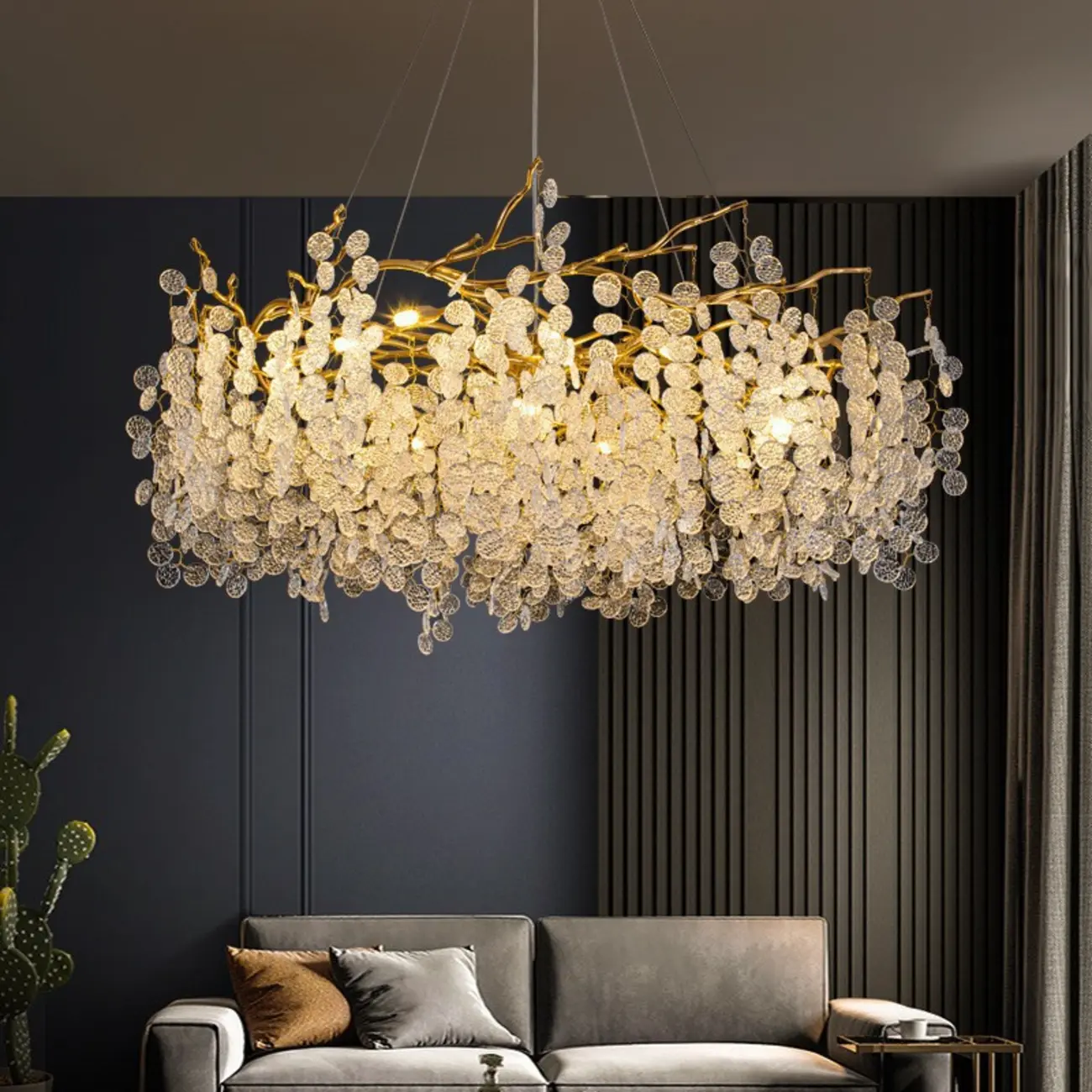 Luxury Crystal Branch Chandelier for Living Room Image - 1 | homeyfad