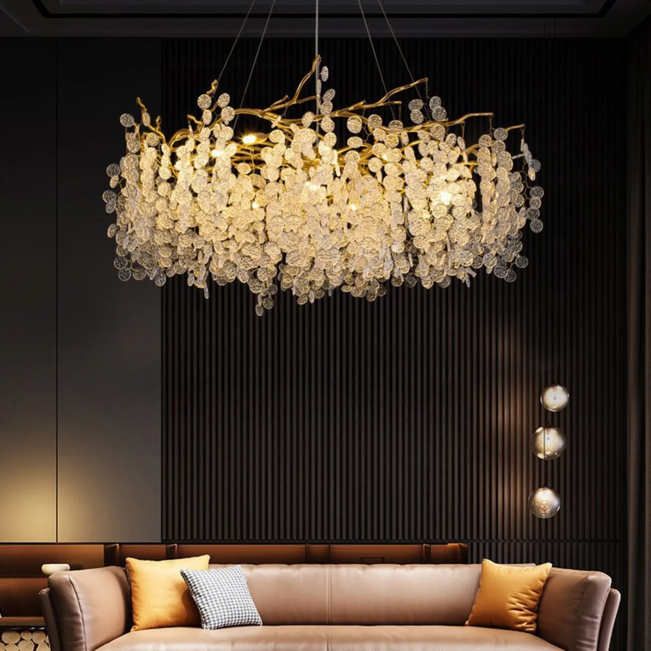 Luxury Crystal Branch Chandelier for Living Room Image - 2 | homeyfad