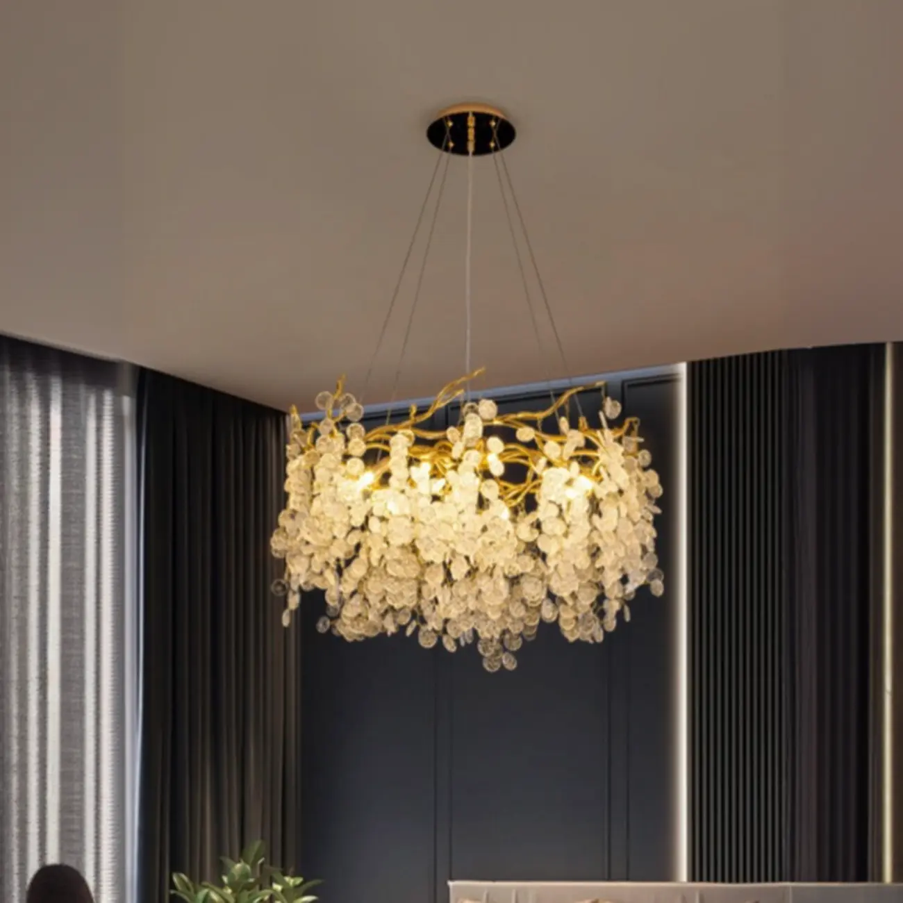 Luxury Crystal Branch Chandelier for Living Room Image - 4 | homeyfad