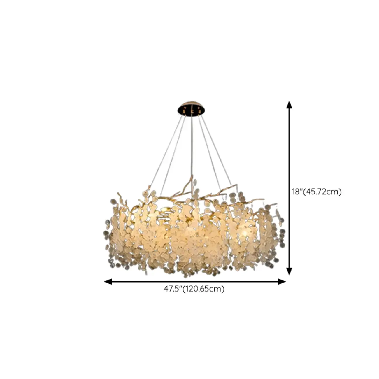 Luxury Crystal Branch Chandelier for Living Room #size