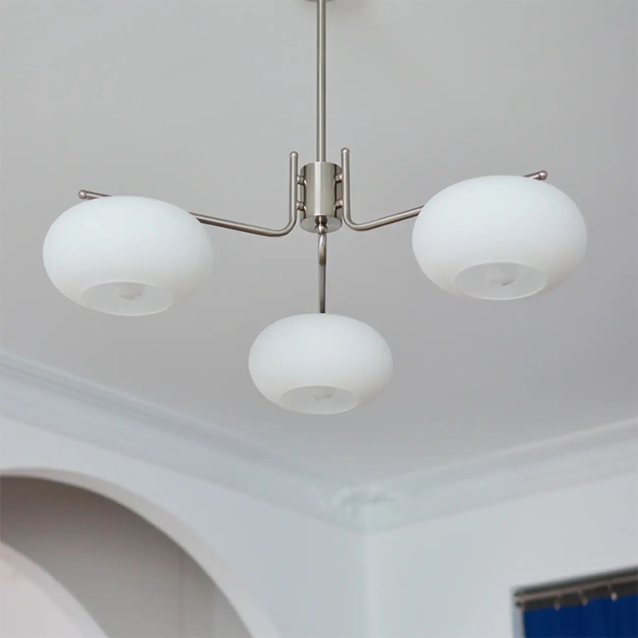 Modern Flush Mount Metal Chandelier for Dining Room Image - 4 | homeyfad