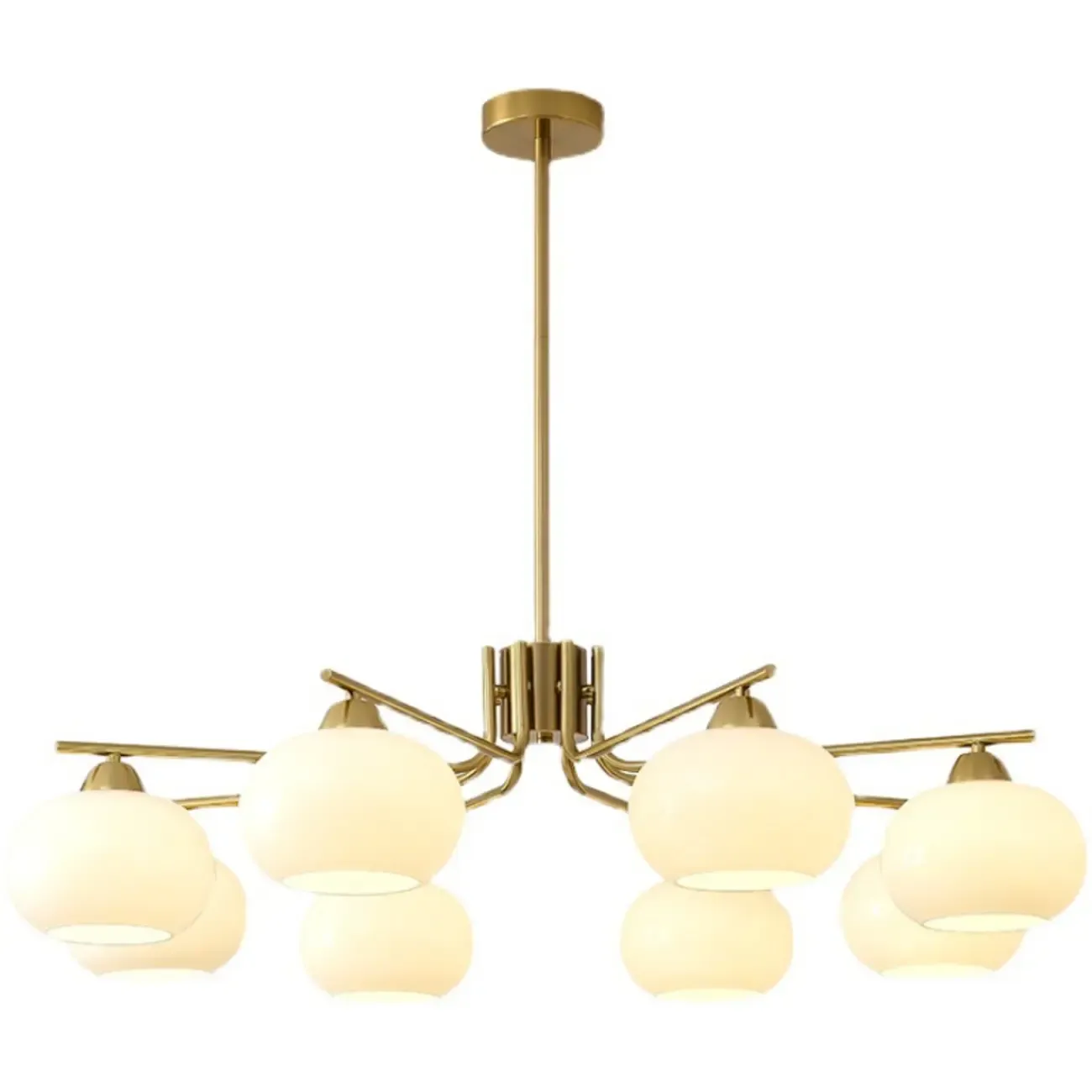 Modern Flush Mount Metal Chandelier for Dining Room Image - 11