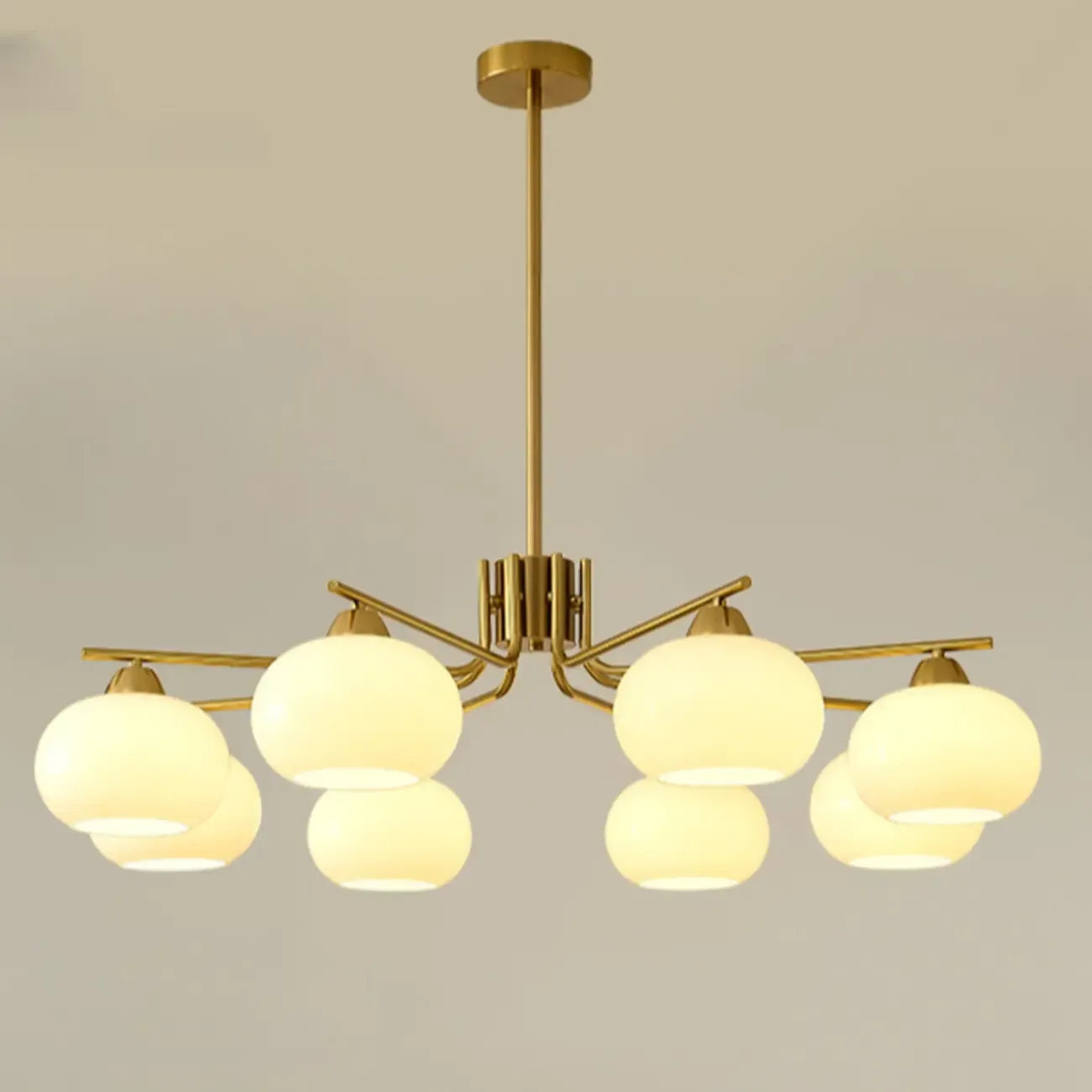 Modern Flush Mount Metal Chandelier for Dining Room Image - 6