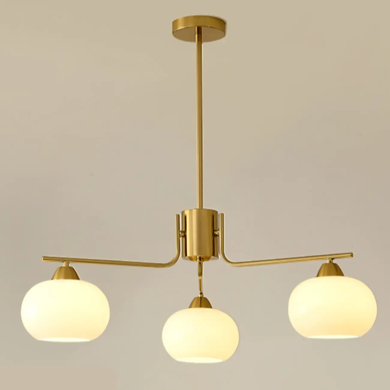 Modern Flush Mount Metal Chandelier for Dining Room Image - 8