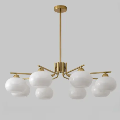 Modern Flush Mount Metal Chandelier for Dining Room Image - 5