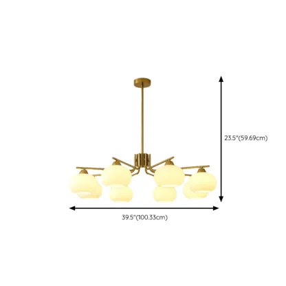 Modern Flush Mount Metal Chandelier for Dining Room Image - 13