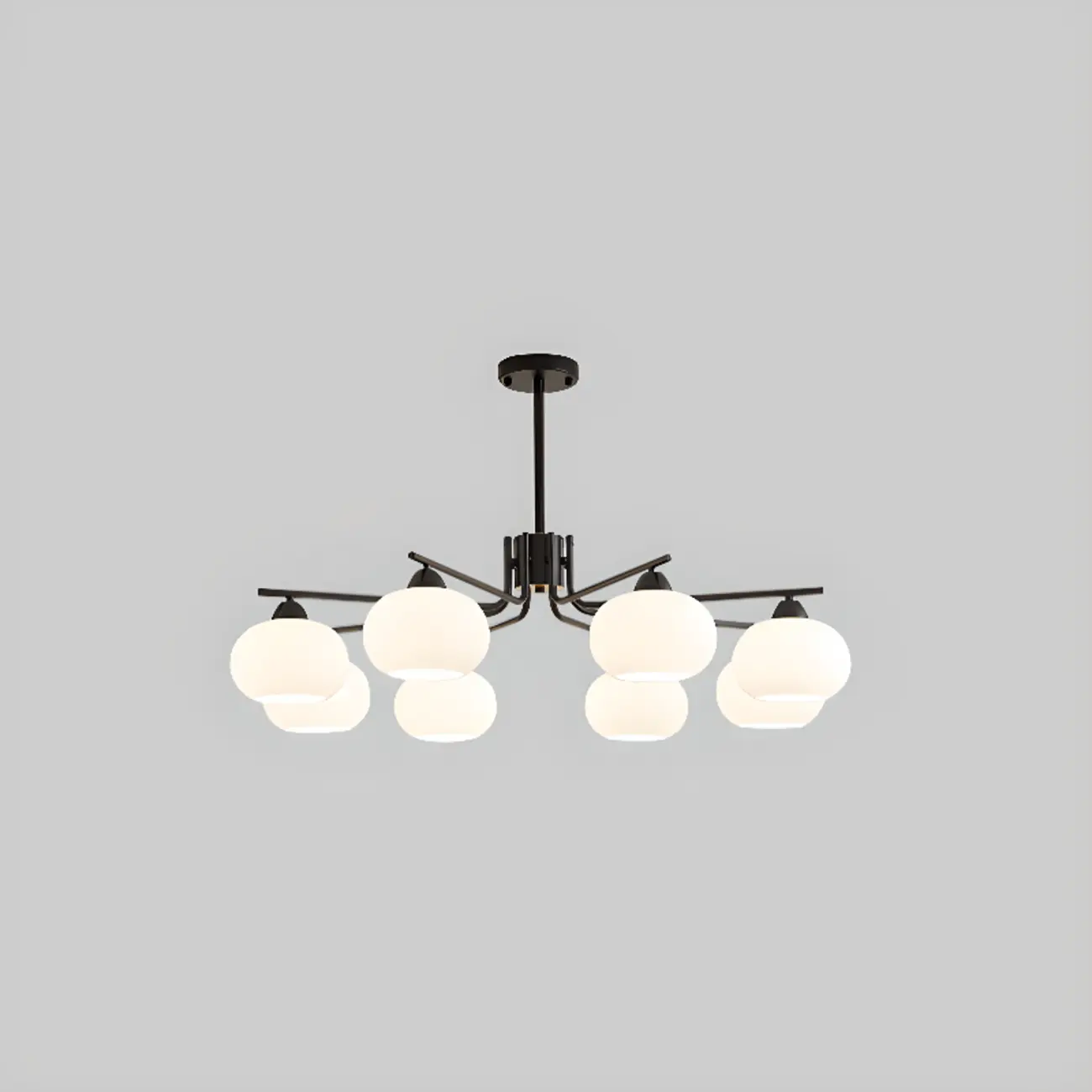 Contemporary Glass Drum Circle Chandelier Height Adjustable Image - 11 | homeyfad