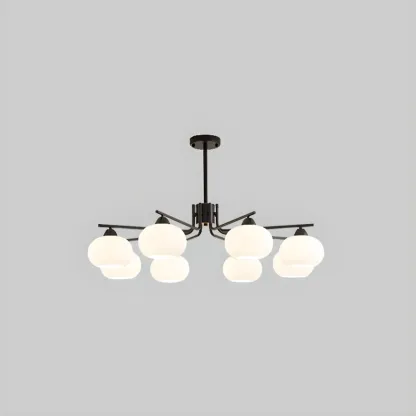 Contemporary Glass Drum Circle Chandelier Height Adjustable Image - 11