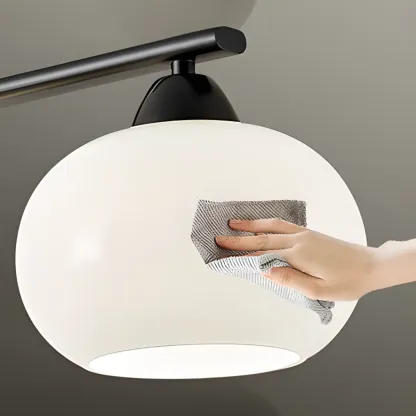 Contemporary Glass Drum Circle Chandelier Height Adjustable Image - 9