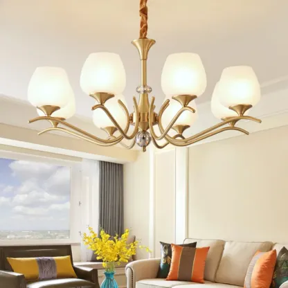 Modern Glass Chandelier for Living Room Luxury Decor Image - 2
