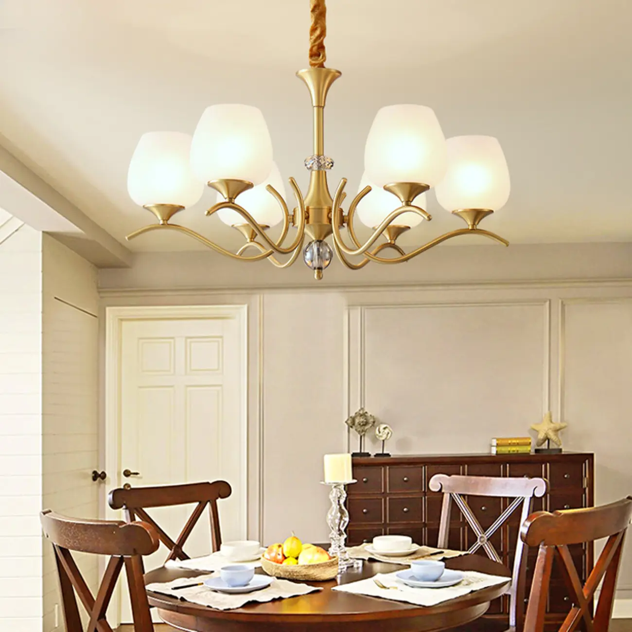 Modern Glass Chandelier for Living Room Luxury Decor Image - 1 | homeyfad