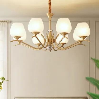Modern Glass Chandelier for Living Room Luxury Decor Image - 3