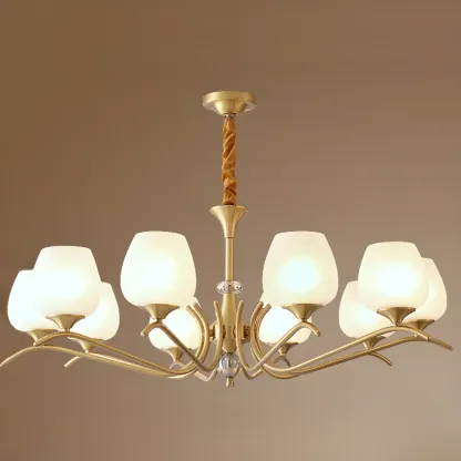 Modern Glass Chandelier for Living Room Luxury Decor Image - 11