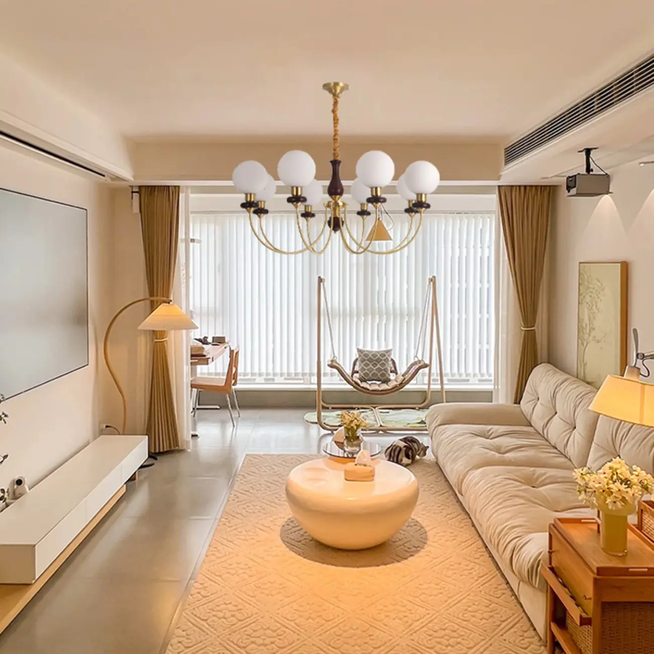 Black Glass Globe Modern Linear Chandelier Image - 4 | homeyfad