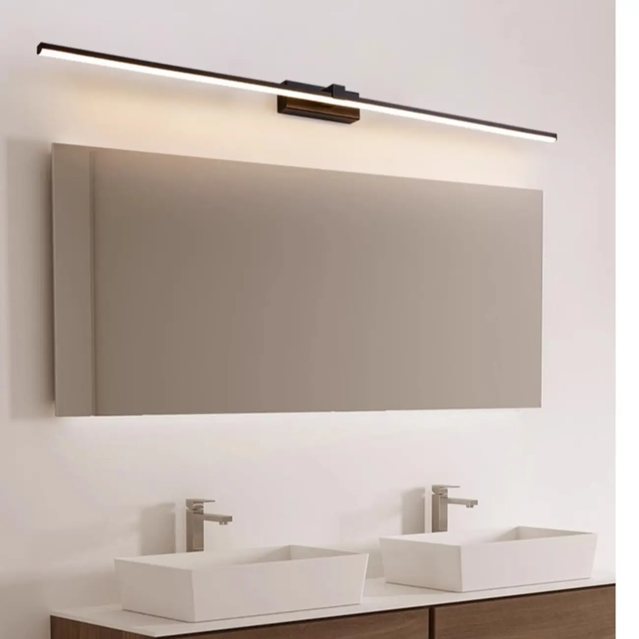 Minimalistic Long Linear LED Vanity Light with Natural Light Image - 7 | homeyfad