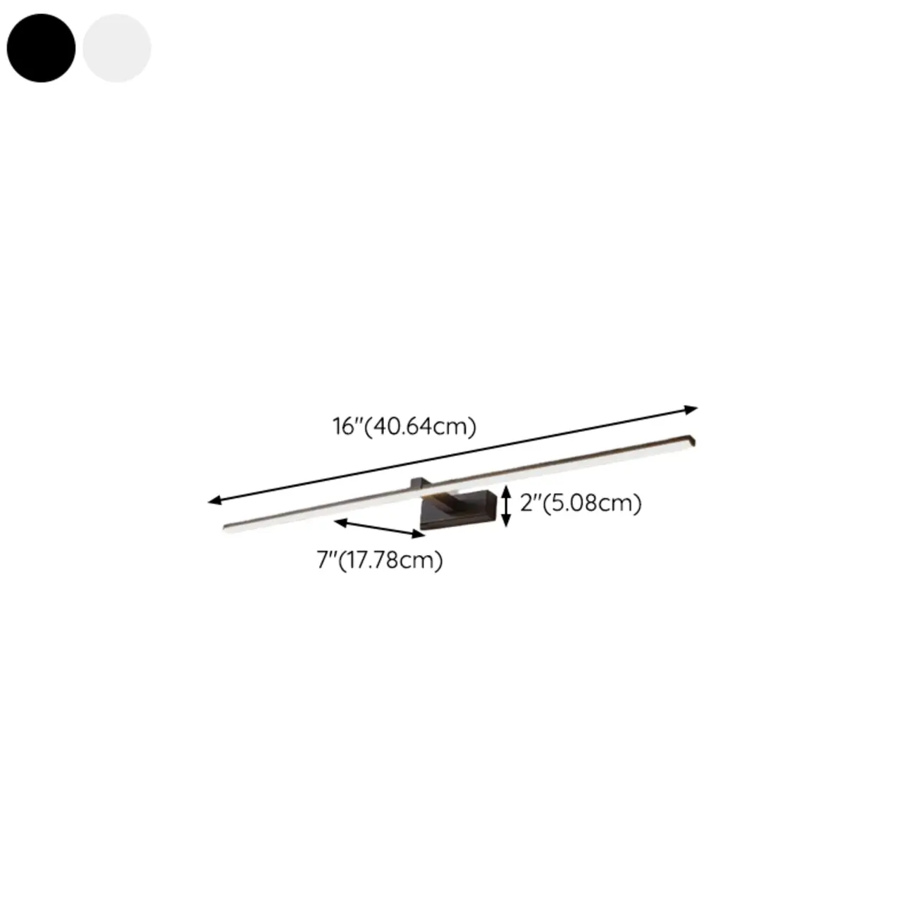 Minimalistic Long Linear LED Vanity Light with Natural Light #size