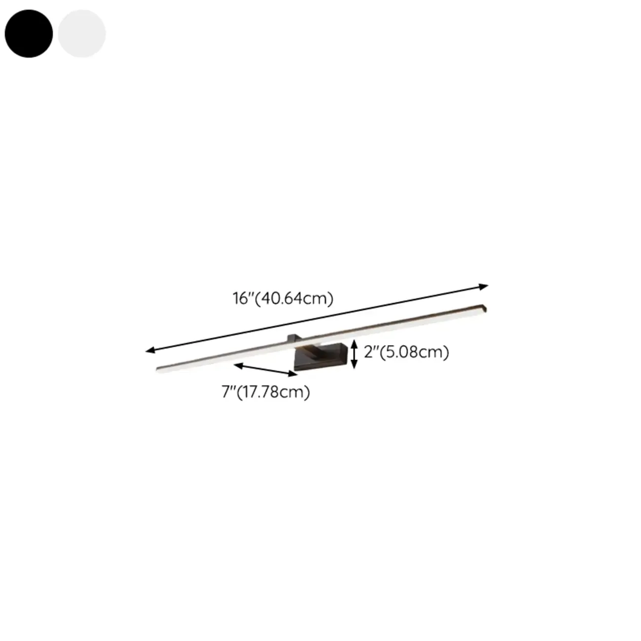 Minimalistic Long Linear LED Vanity Light with Natural Light #size