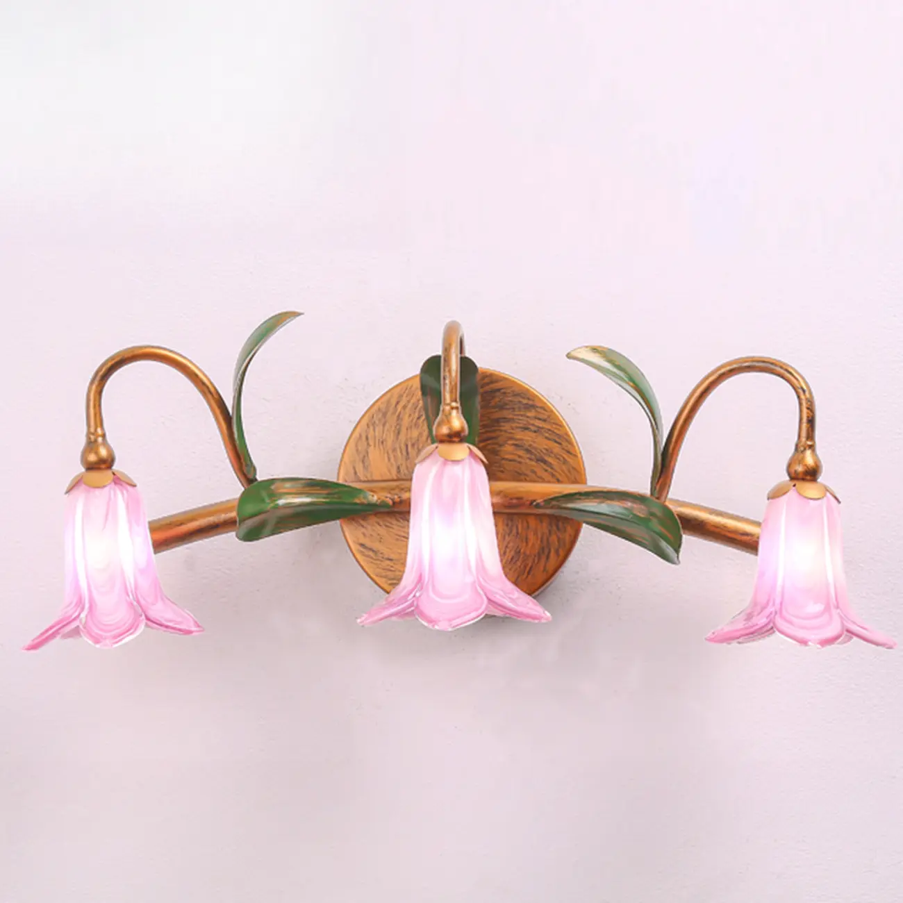 Vintage Brass Arc Flower Shape Vanity Light for Bathroom Use | homeyfad
