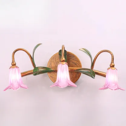 Vintage Brass Arc Flower Shape Vanity Light for Bathroom Use