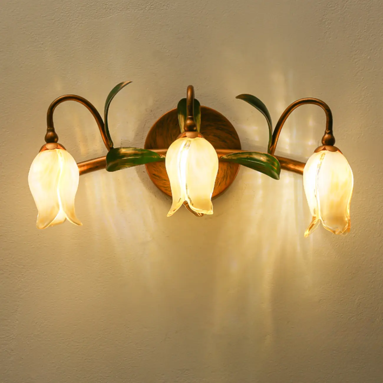 Vintage Brass Arc Flower Shape Vanity Light for Bathroom Use | homeyfad