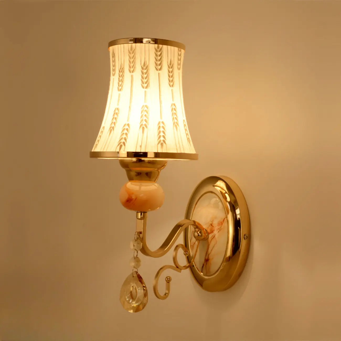 Modern Geometric Gold Wall Light with Crystal Accents Image - 6 | homeyfad