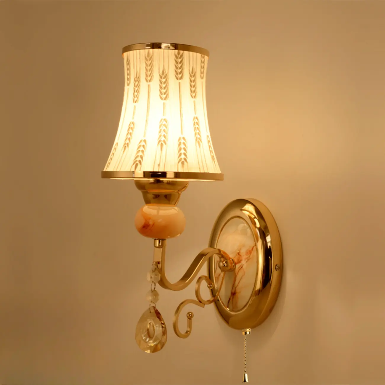 Modern Geometric Gold Wall Light with Crystal Accents Image - 7 | homeyfad