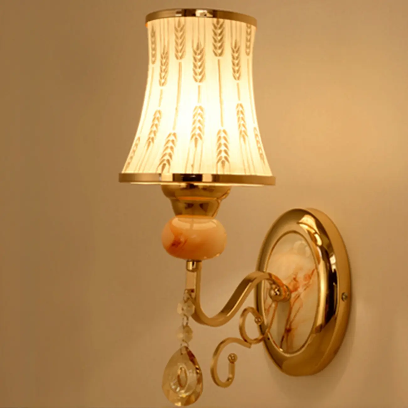 Modern Geometric Gold Wall Light with Crystal Accents Image - 10 | homeyfad