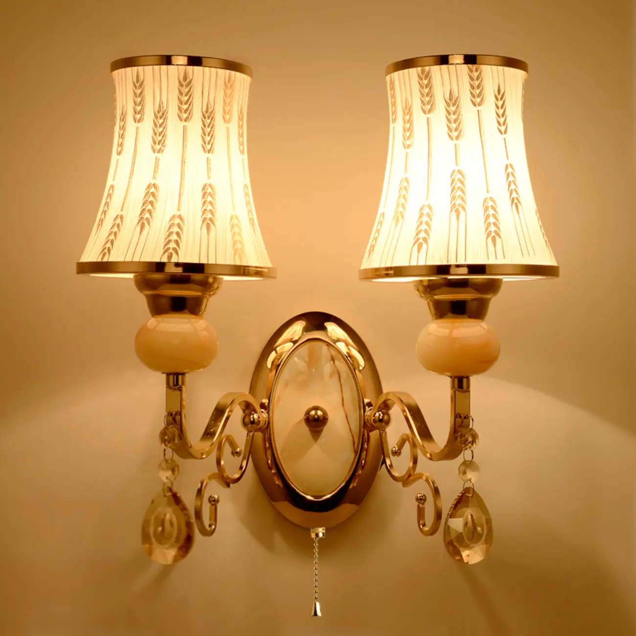 Modern Geometric Gold Wall Light with Crystal Accents Image - 13 | homeyfad