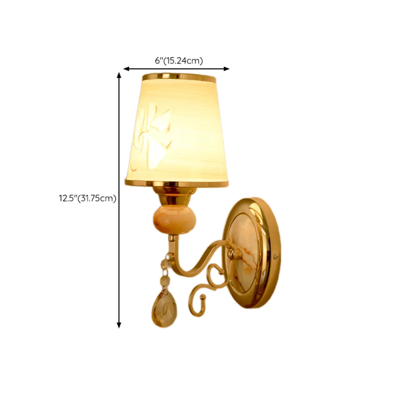 Modern Geometric Gold Wall Light with Crystal Accents #size | homeyfad