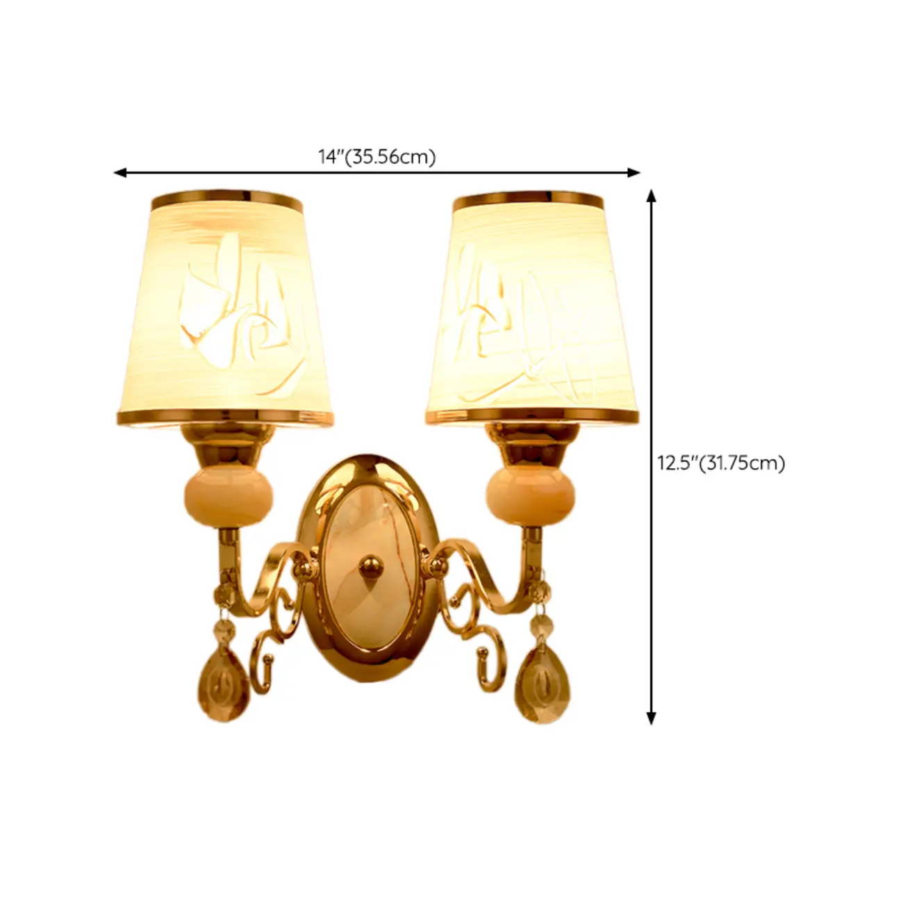 Modern Geometric Gold Wall Light with Crystal Accents Image - 20 | homeyfad