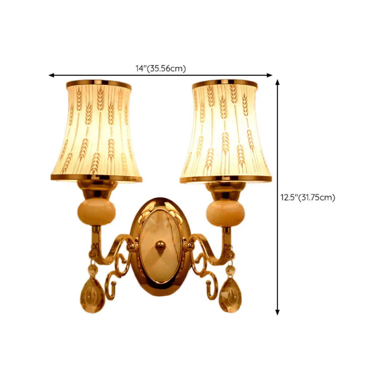 Modern Geometric Gold Wall Light with Crystal Accents Image - 22 | homeyfad