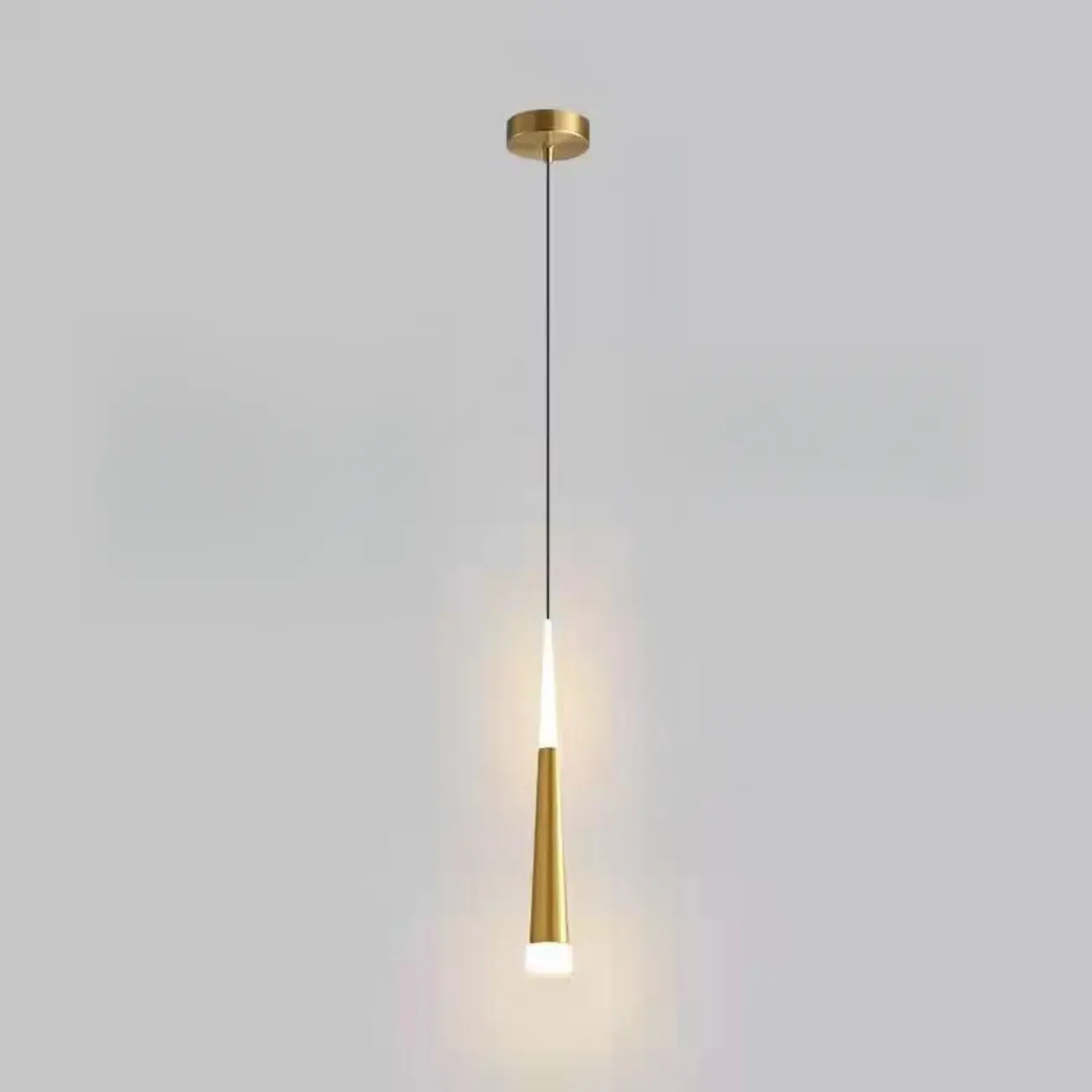 Metal Cone Warm LED Bedroom Pendant Light Adjustable Image - 9 | homeyfad