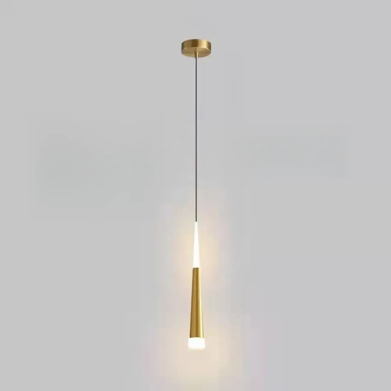 Metal Cone Warm LED Bedroom Pendant Light Adjustable Image - 9