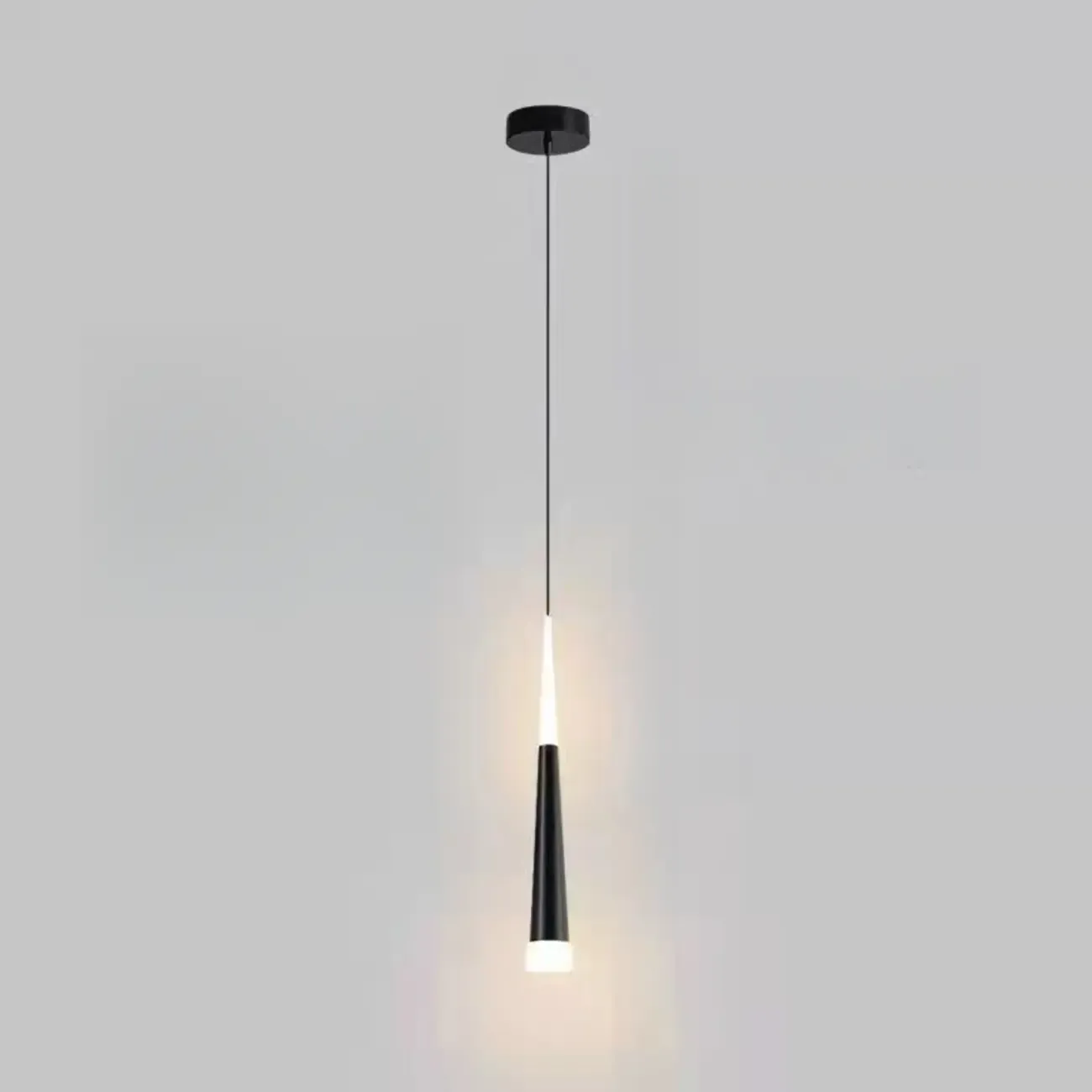 Metal Cone Warm LED Bedroom Pendant Light Adjustable Image - 11