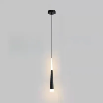 Metal Cone Warm LED Bedroom Pendant Light Adjustable Image - 11