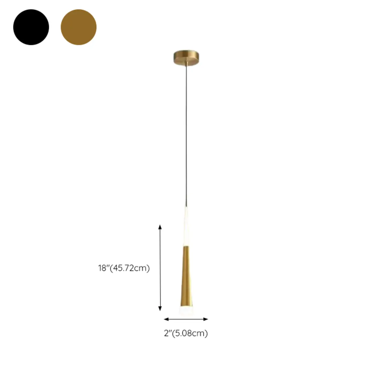 Metal Cone Warm LED Bedroom Pendant Light Adjustable #size | homeyfad