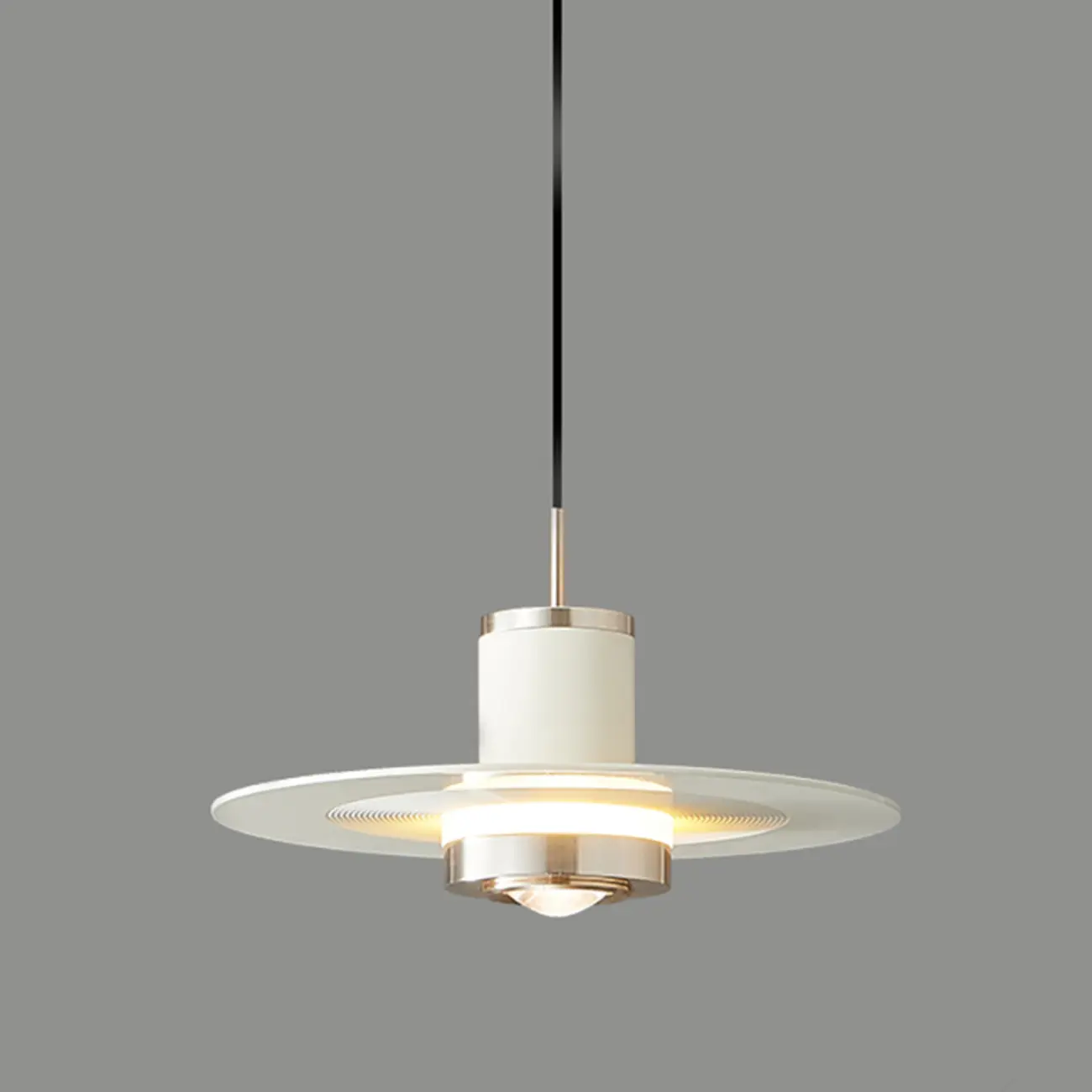 Modern Adjustable Crystal Metal Circle Dimming Pendant Light | homeyfad