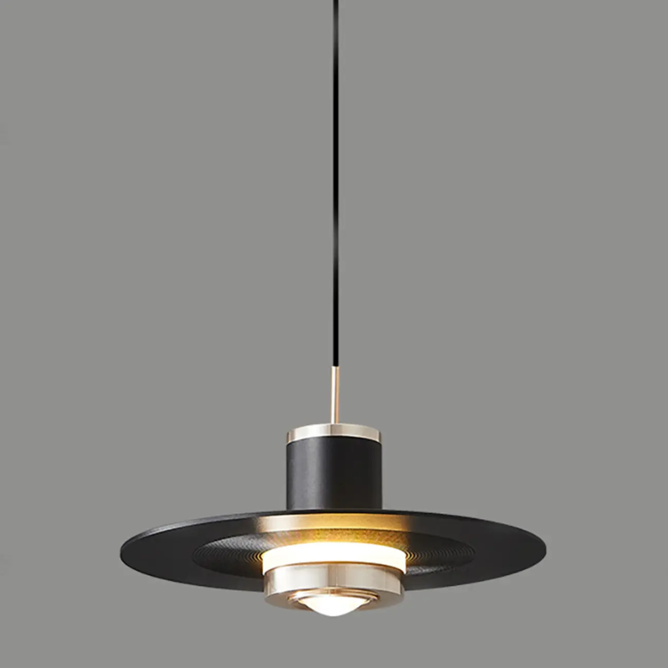 Modern Adjustable Crystal Metal Circle Dimming Pendant Light | homeyfad