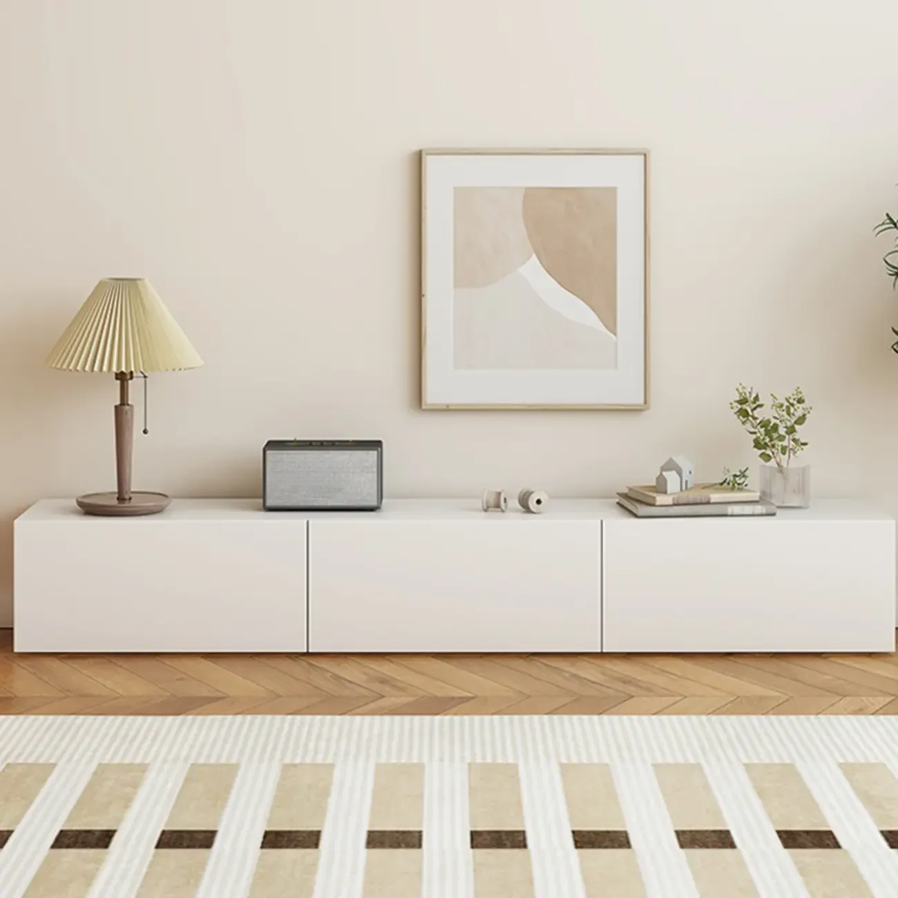 Modern Wood Scandinavian TV Stand with Storage