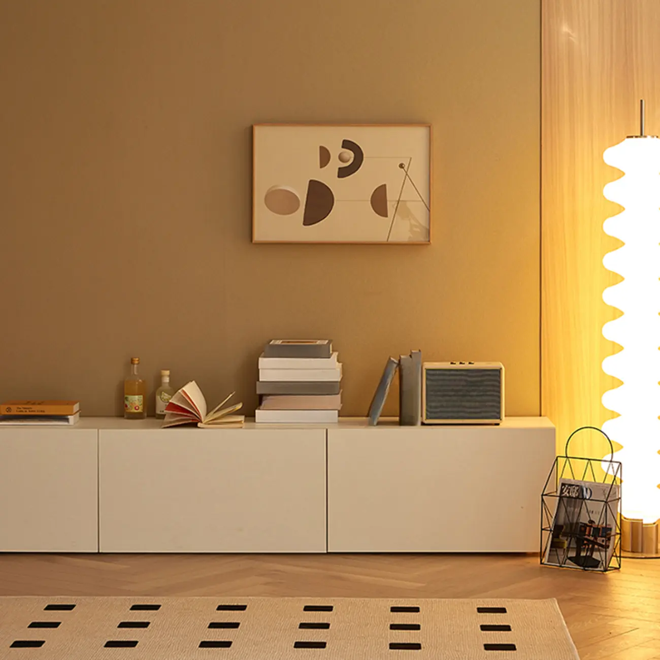 Modern Wood Scandinavian TV Stand with Storage | homeyfad