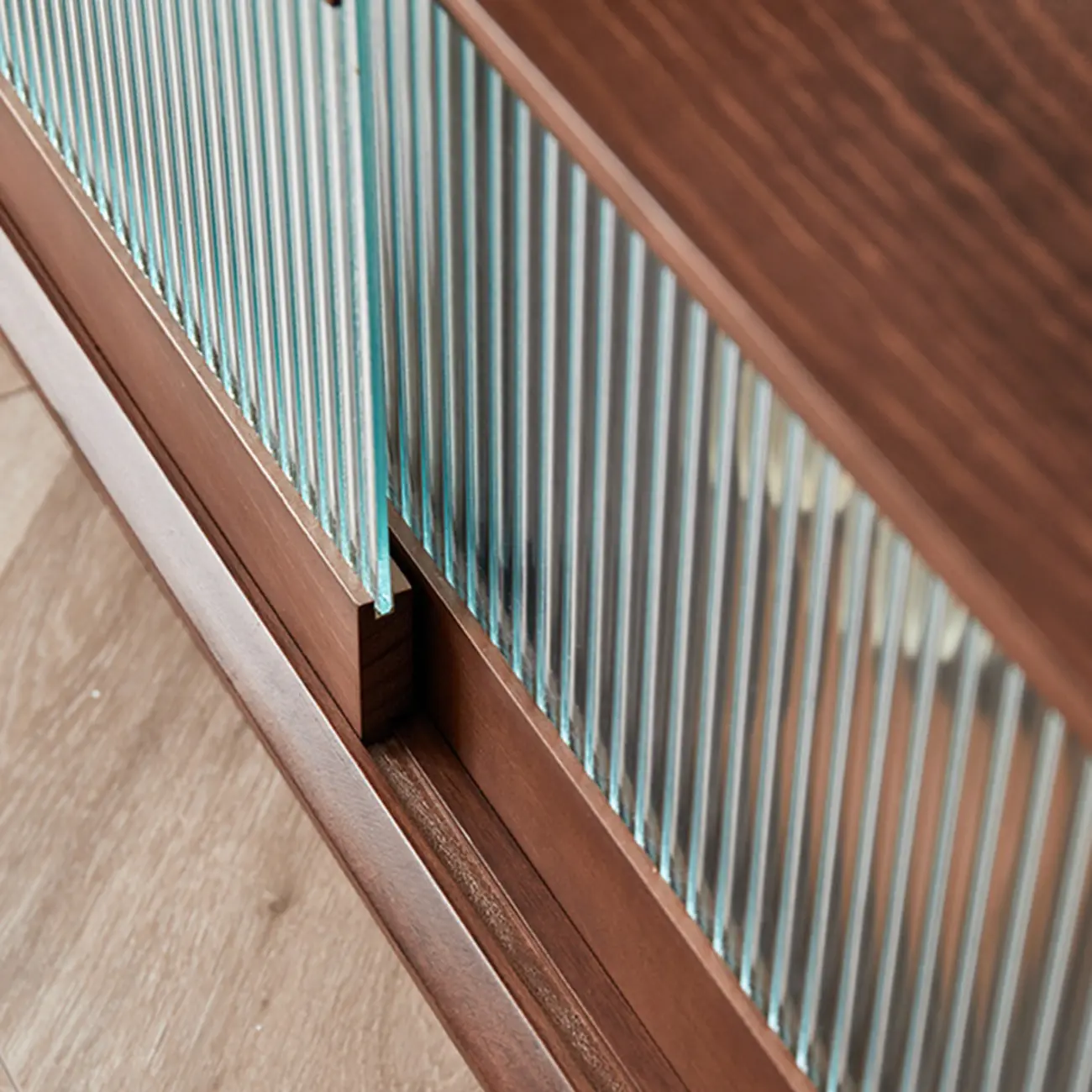 Long Brown 2-Drawer Pine Modern TV Stand with Cabinet Image - 7 | homeyfad