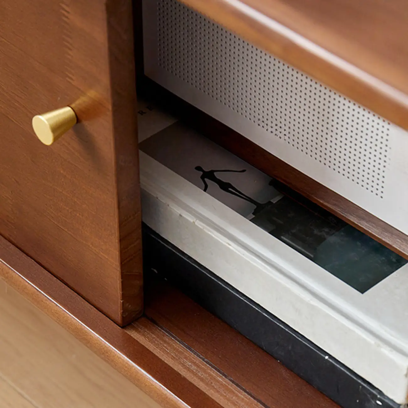 Modern Wood TV Stand with Storage, Cable Management | homeyfad